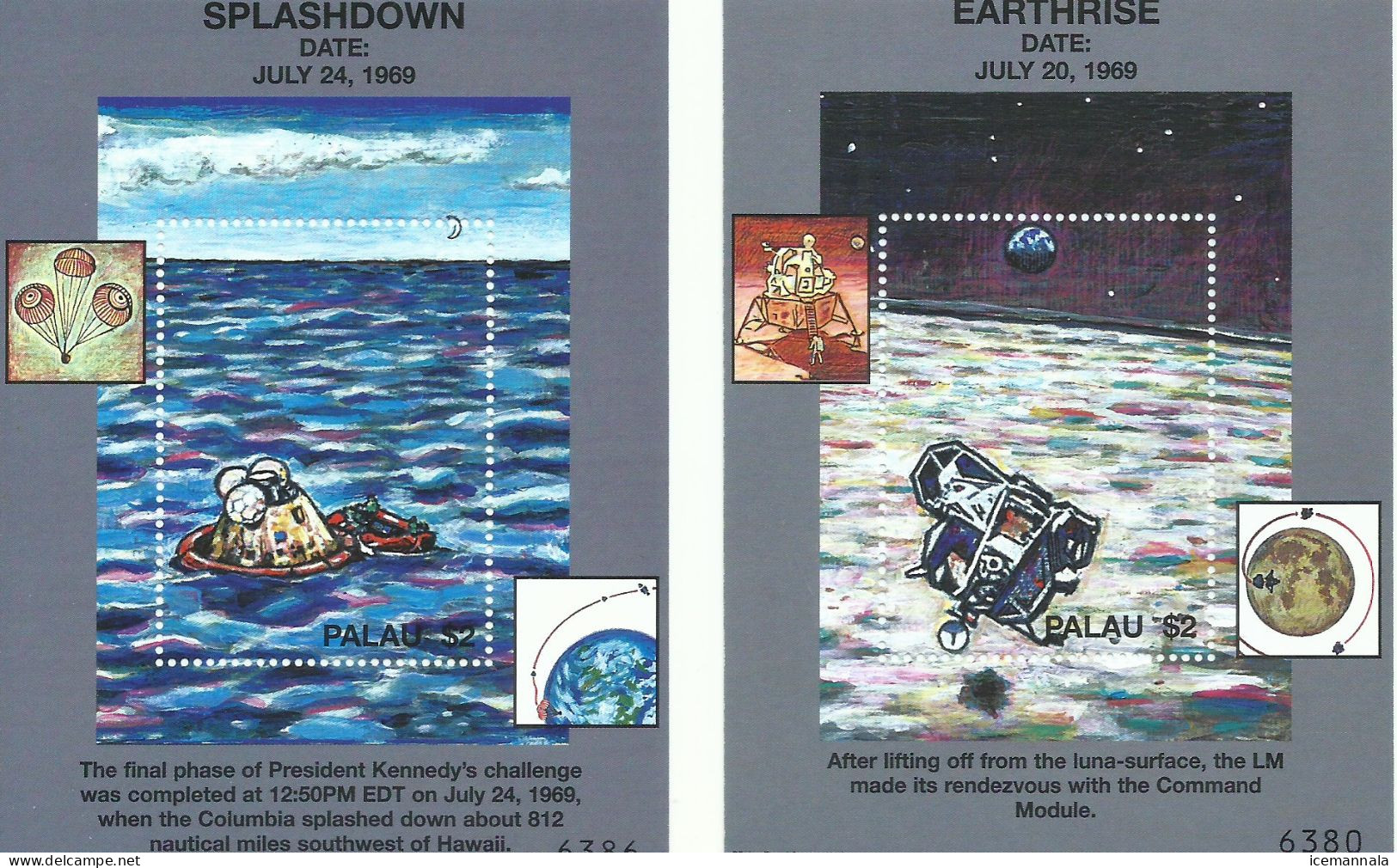 PALAU  ,  HOJAS BLOQUE  TEMA ESPACIAL   MNH  ** - Ozeanien