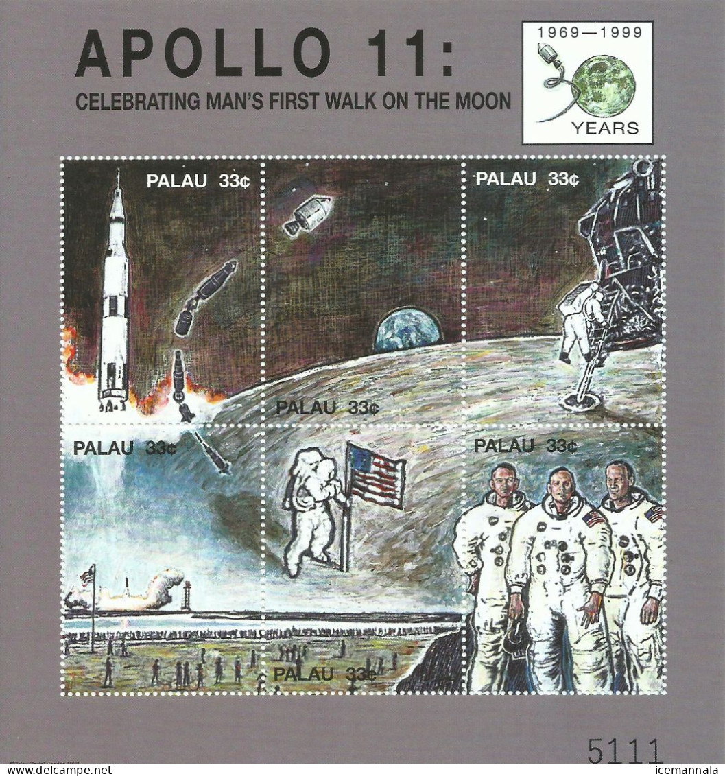 PALAU  ,  HOJA  BLOQUE  TEMA ESPACIAL   MNH  ** - Ozeanien