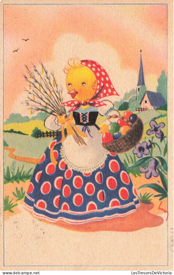 FANTAISIES - Canarde Habillée - Colorisé - Carte Postal Ancienne - Dressed Animals