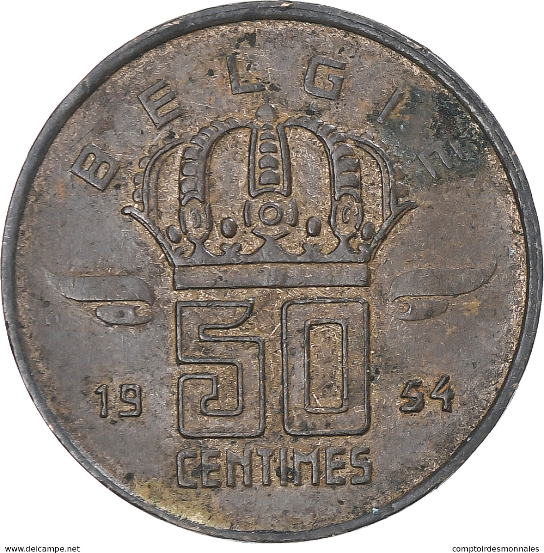 Belgique, Mineur, 50 Centimes, 1954, Bruxelles, TB+, Bronze, KM:145 - 50 Centimes