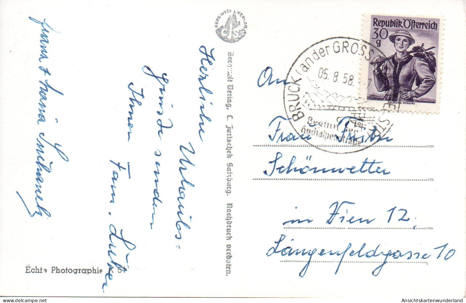 Krimmler Wasserfälle M. D. Dreiherrenspitze 1958 (13068) - Krimml