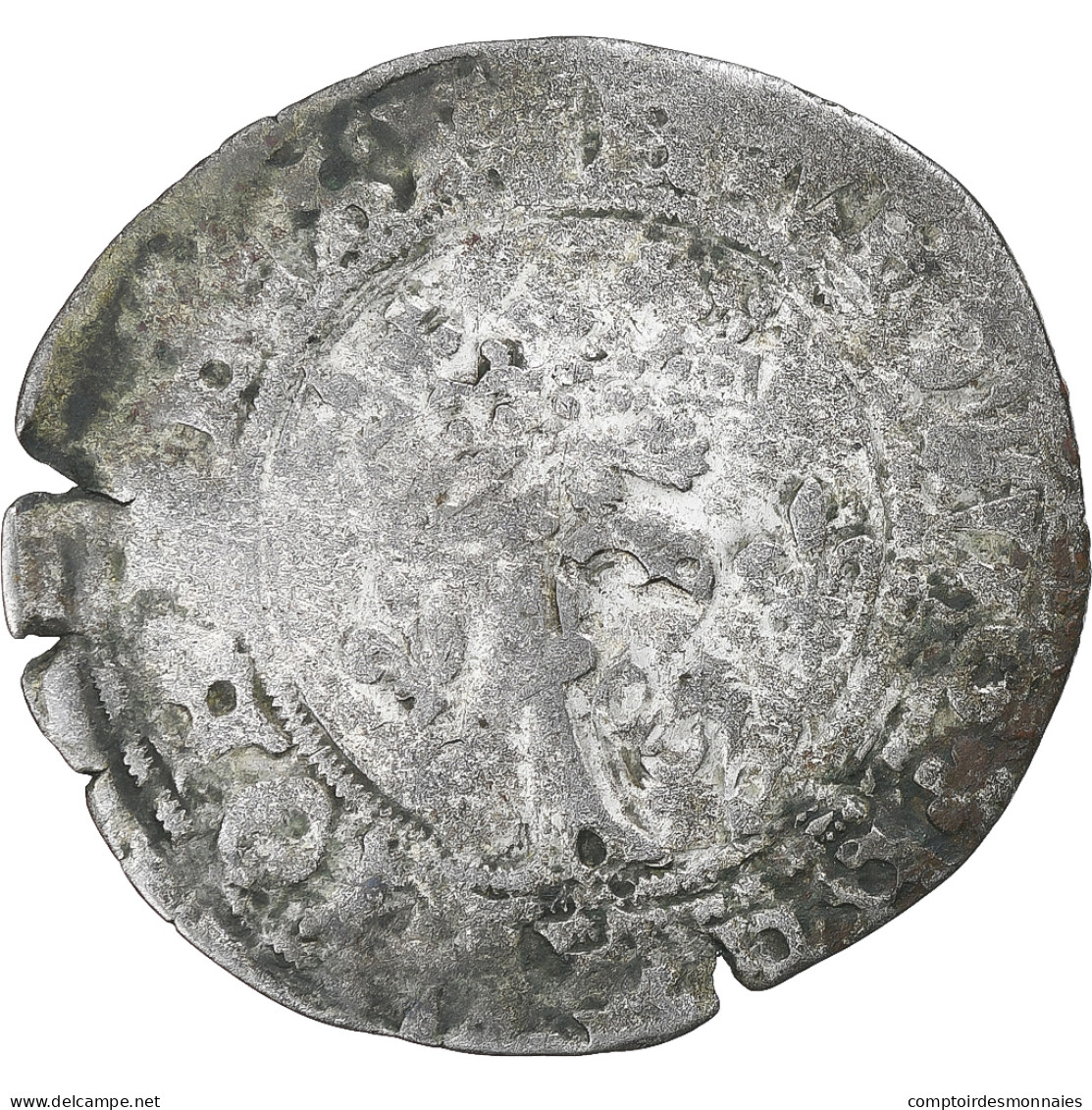 France, Charles VIII, Dizain Karolus, TB, Billon, Gadoury:82 - 1483-1498 Carlos VIII El Afable