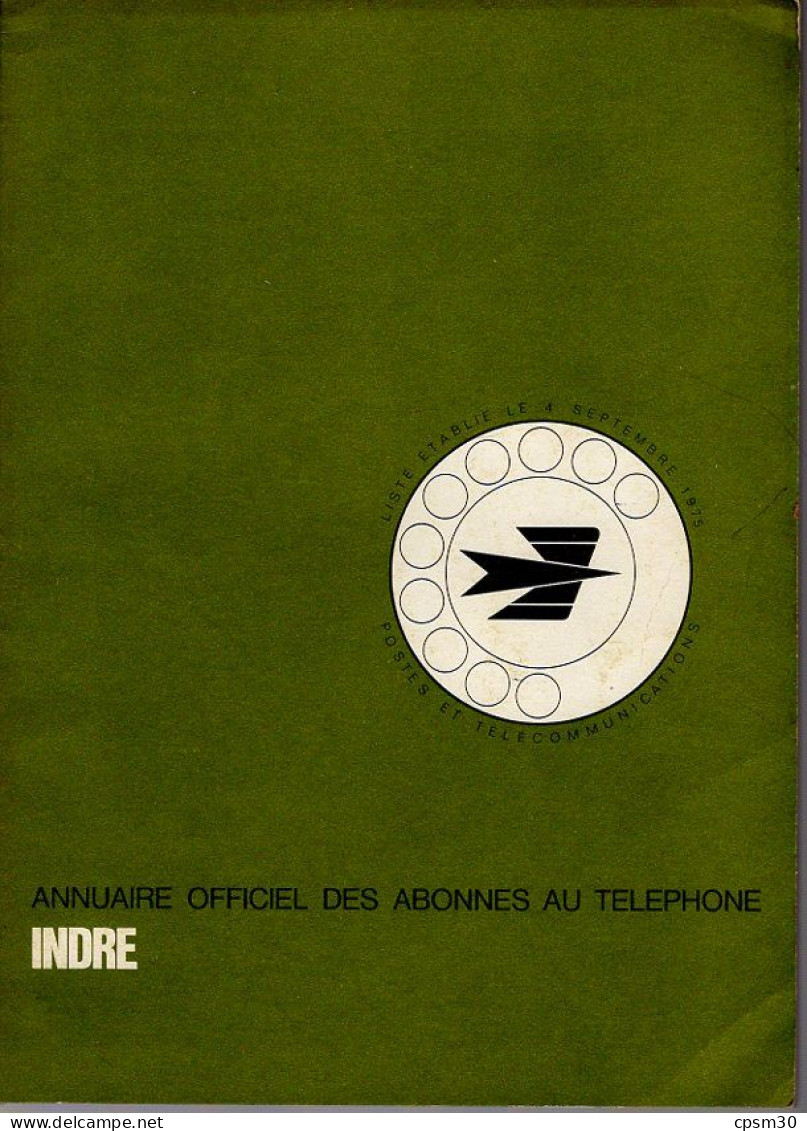 ANNUAIRE - 36 - Département Indre - Année 1975 - Annuaire Officiel Des Postes - 244 Pages - Telefonbücher