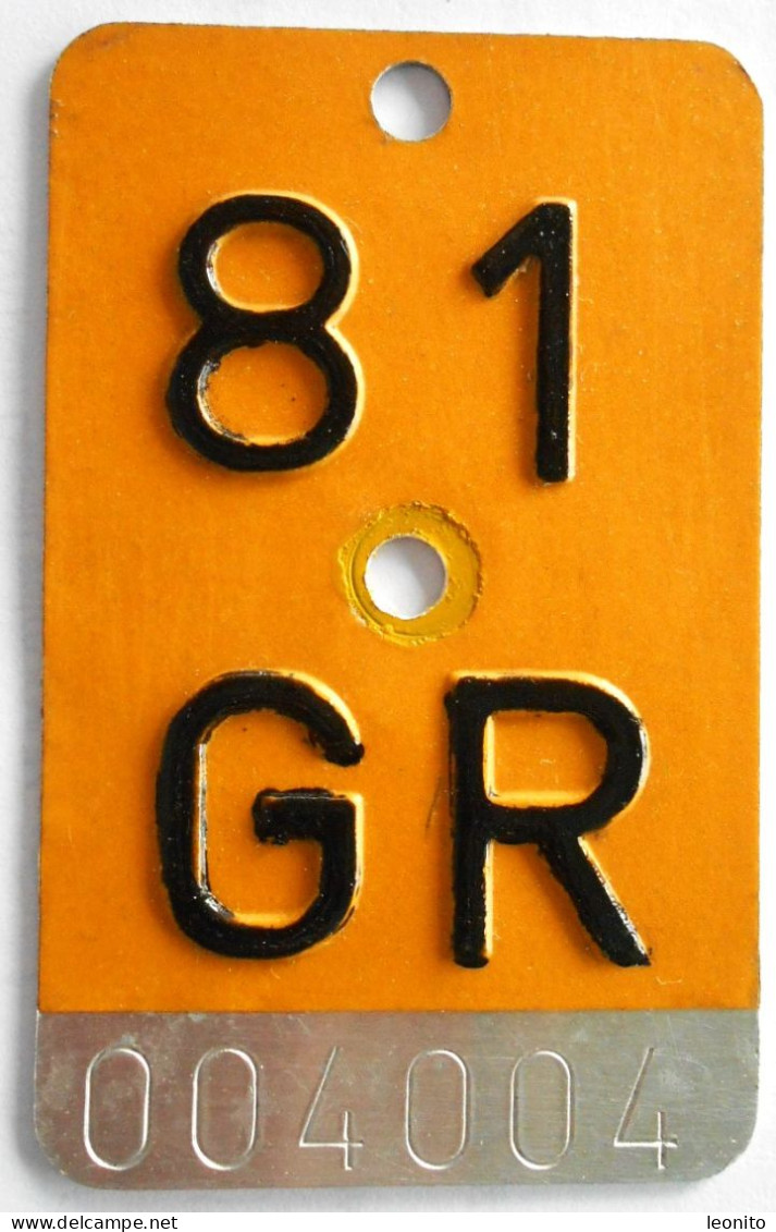 Velonummer Mofanummer Graubünden GR 81 - Kennzeichen & Nummernschilder