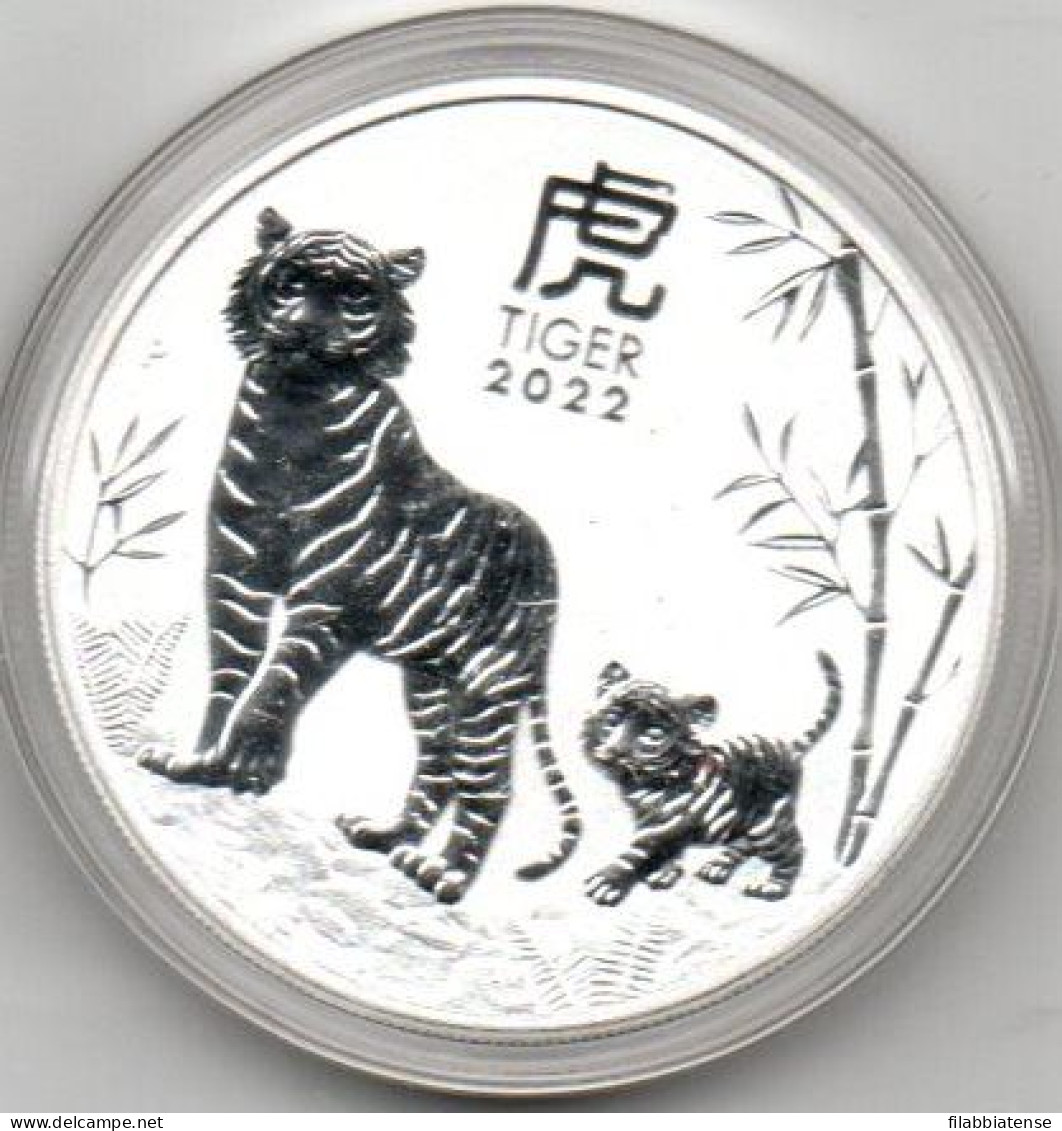 2022 - Australia 1 Dollar - Zodiaco - Anno Della Tigre     -------- - Silver Bullions