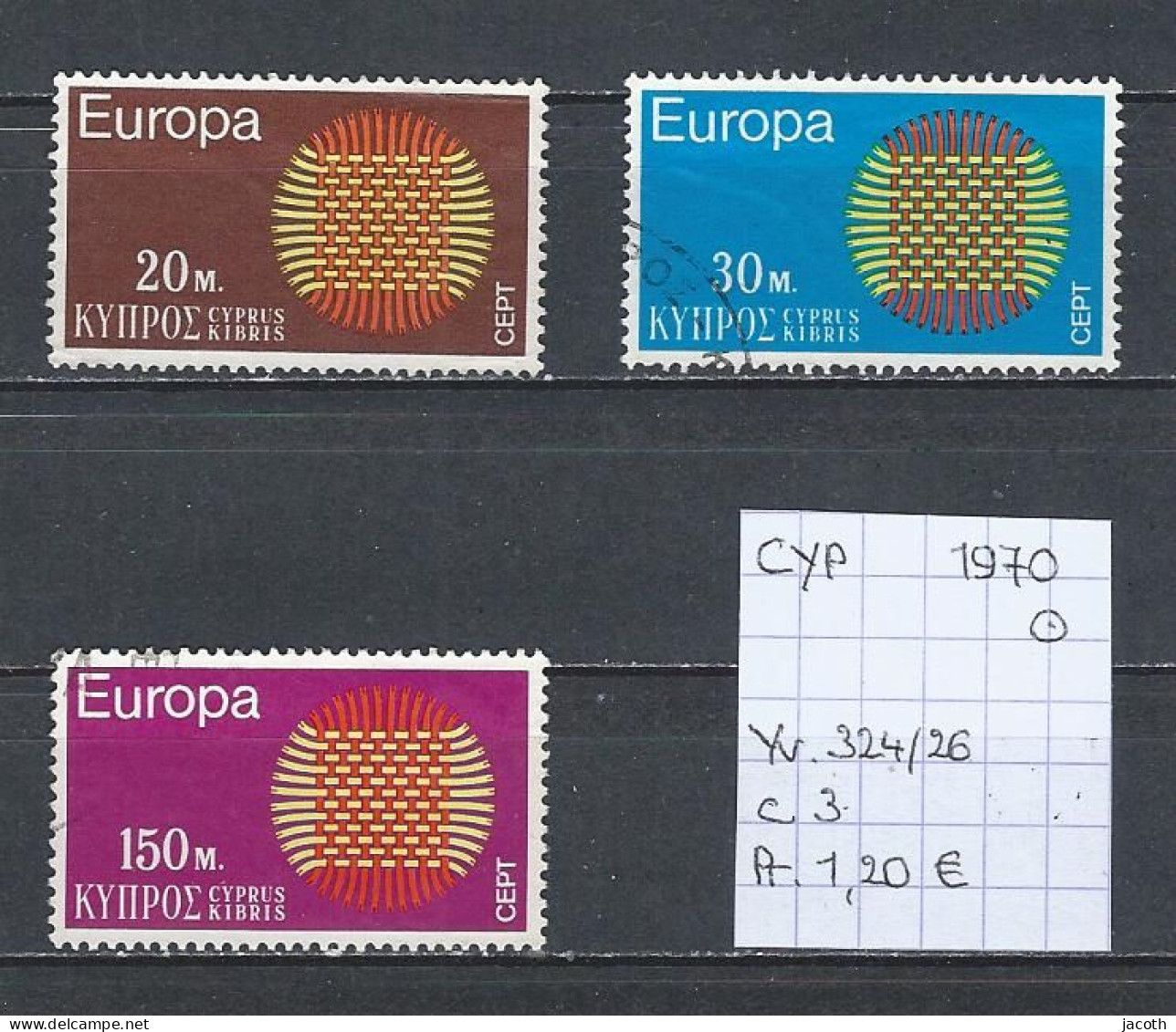 (TJ) Europa CEPT 1970 - Cyprus YT 324/26 (gest./obl./used) - 1970
