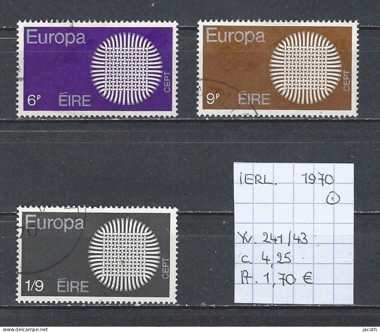 (TJ) Europa CEPT 1970 - Ierland YT 241/43 (gest./obl./used) - 1970