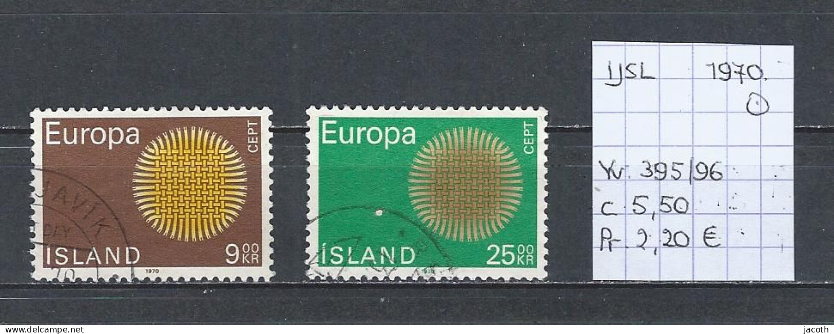 (TJ) Europa CEPT 1970 - IJsland YT 395/96 (gest./obl./used) - 1970