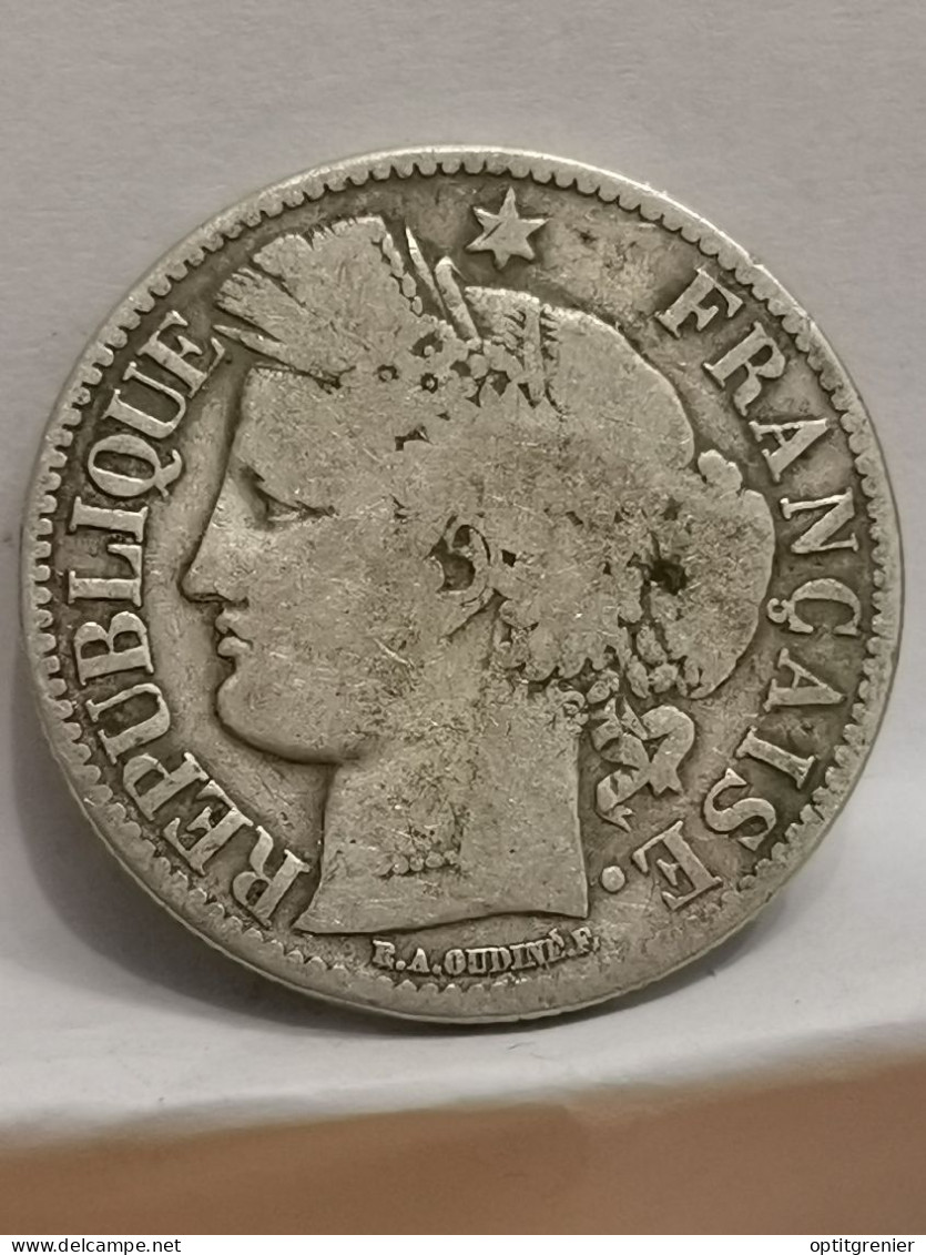 2 FRANCS CERES ARGENT 1870 K BORDEAUX ANCRE SANS LEGENDE 164863 EX. FRANCE / SILVER - 1870-1871 Gouvernement De La Défense Nationale