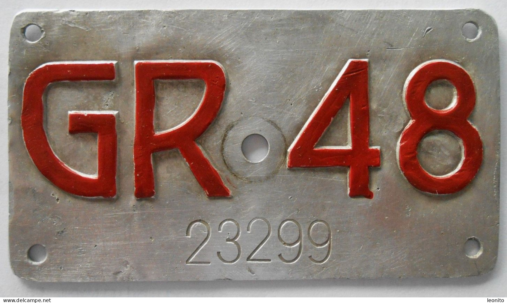 Velonummer Graubünden GR 48 - Number Plates