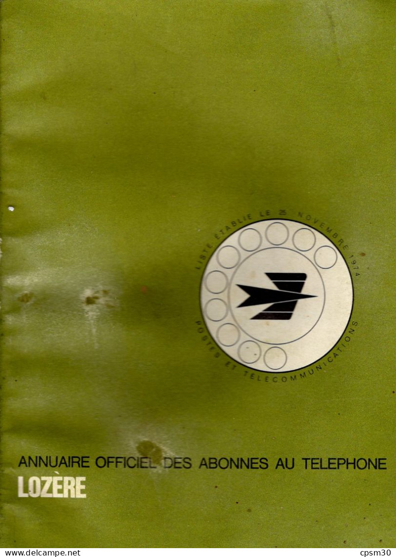 ANNUAIRE - 48 - Département Lozere - Année 1976 - Annuaire Officiel Des Postes - 104 Pages - Telephone Directories