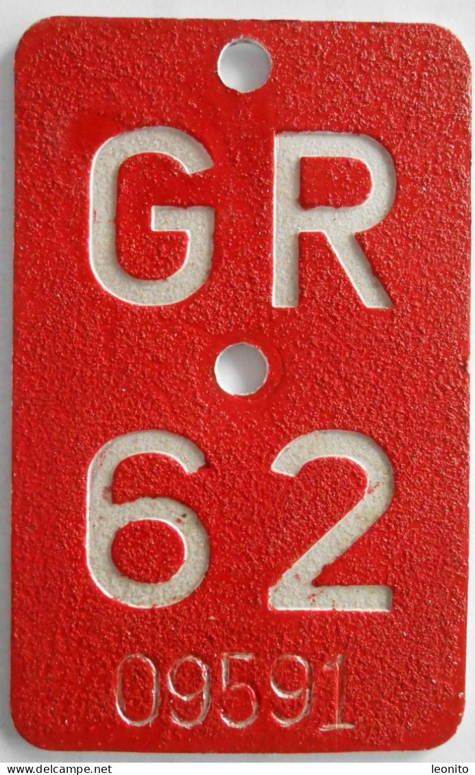 Velonummer Graubünden GR 62 - Placas De Matriculación