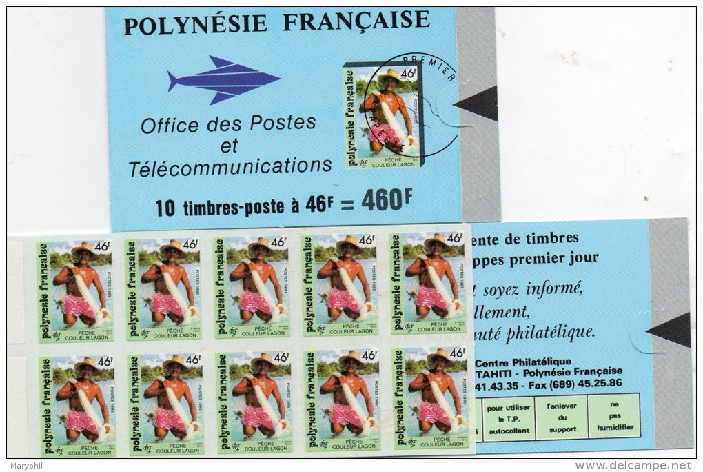 POLYNESIE 1993 CARNET N° C427**  PECHE COULEUR LAGON - Cote 18  € - Postzegelboekjes