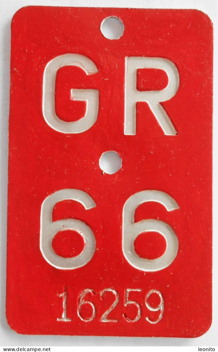 Velonummer Graubünden GR 66 - Kennzeichen & Nummernschilder