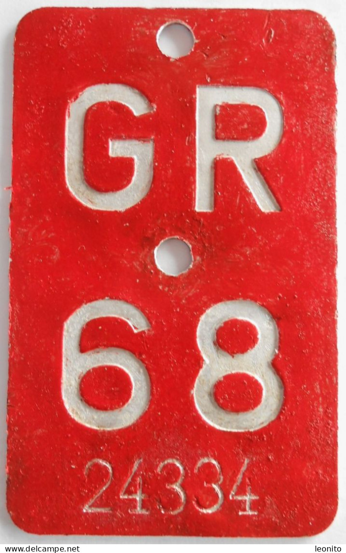 Velonummer Graubünden GR 68 - Placas De Matriculación