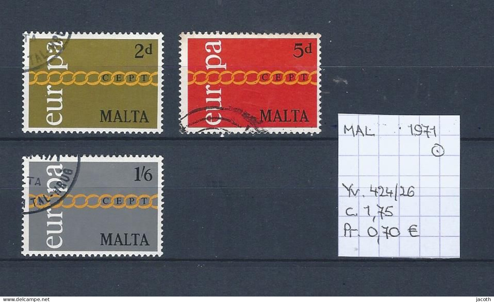 (TJ) Europa CEPT 1971 - Malta YT 424/26 (gest./obl./used) - 1971