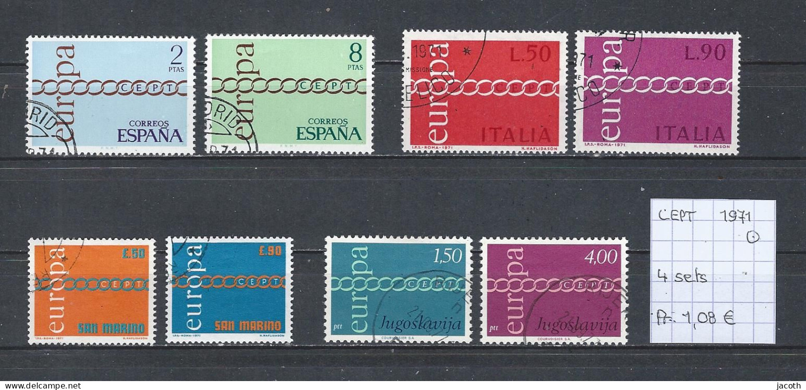 (TJ) Europa CEPT 1971 - 4 Sets (gest./obl./used) - 1971