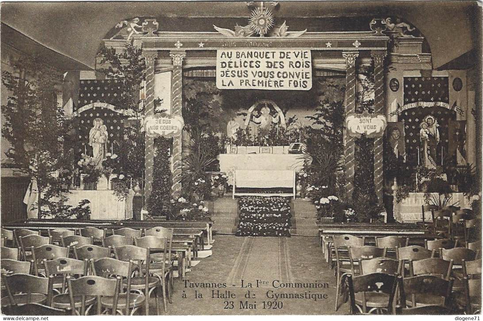 Tavannes La 1ère Communion à La Halle De Gymnastique 23 Mai 1920 Rare - Tavannes