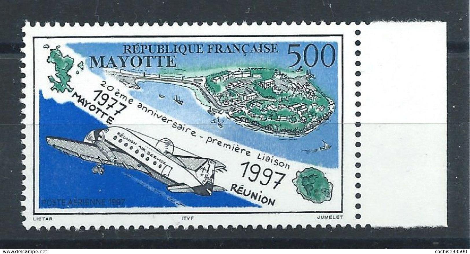 Mayotte PA N°2** (MNH) 19997 - 1er Liaison Aérienne Mayotte-Réunion - Airmail