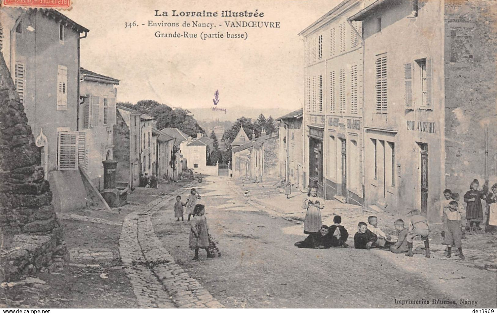 VANDOEUVRE-les-Nancy (Meurthe-et-Moselle) - Grande Rue (partie Basse) - Voyagé 1907 (2 Scans) Dumont à Blois-sur-Seille - Vandoeuvre Les Nancy