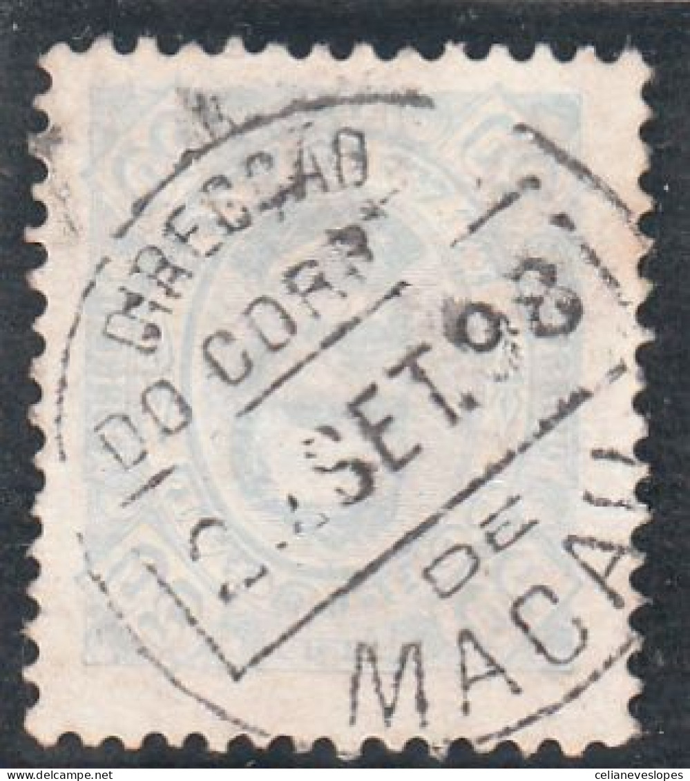 Macau, Macao, D. Carlos I, 50 R. Azul D13 1/2, 1893/94, Mundifil Nº 52 Used - Oblitérés