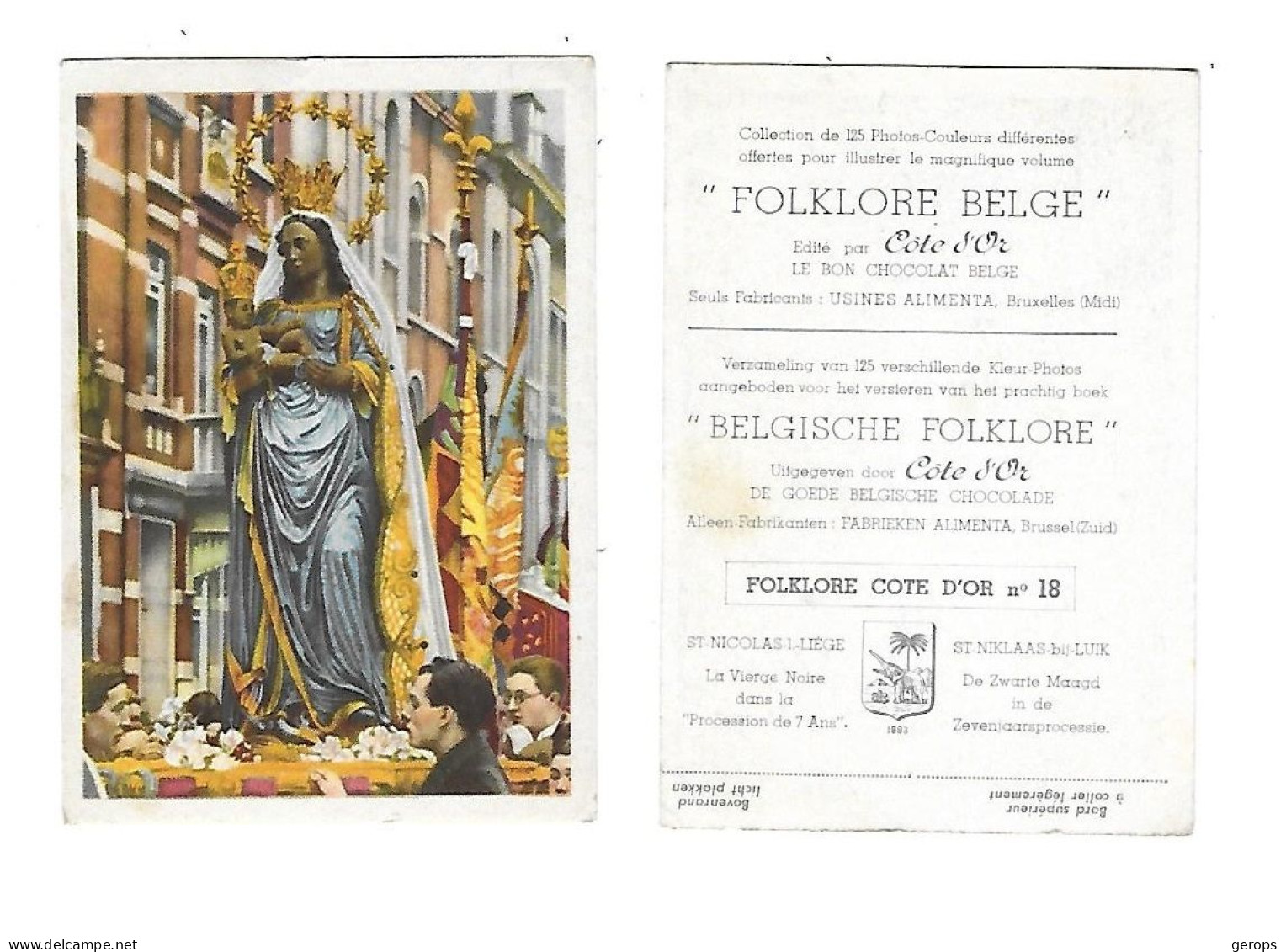 62a Cote D'Or Belgische Folklore  Nr 18 - Côte D'Or