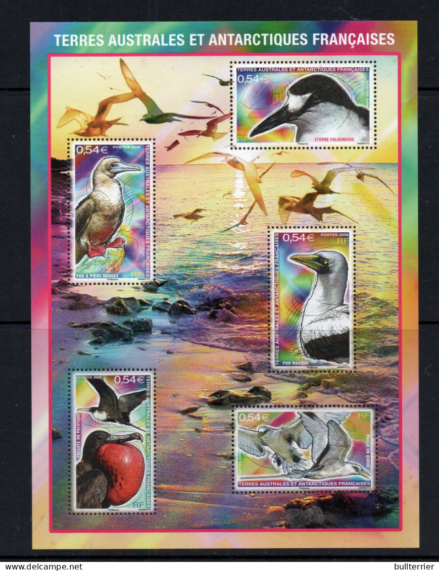 BIRDS - FRENCH ANTARCTIC TERRITORY - 2008 SEABIRDS  SOUVENIR SHEET  MINT NEVER HINGED, SG CAT £16 - Meeuwen