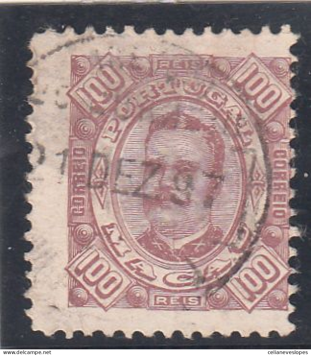 Macau, Macao, D. Carlos I, 100 R. Castanho, 1893/94, Mundifil Nº 55 Used - Used Stamps