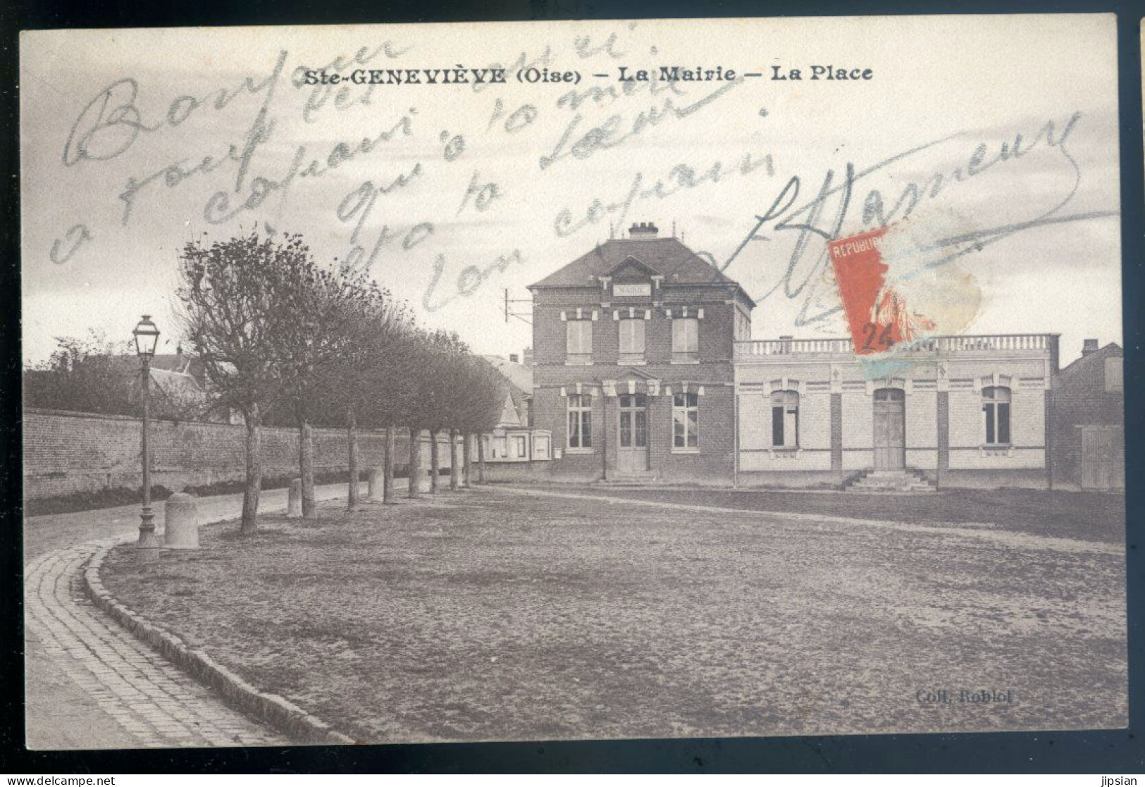 Cpa Du 60 Sainte Geneviève - La Mairie La Place    JUI23-31 - Sainte-Geneviève