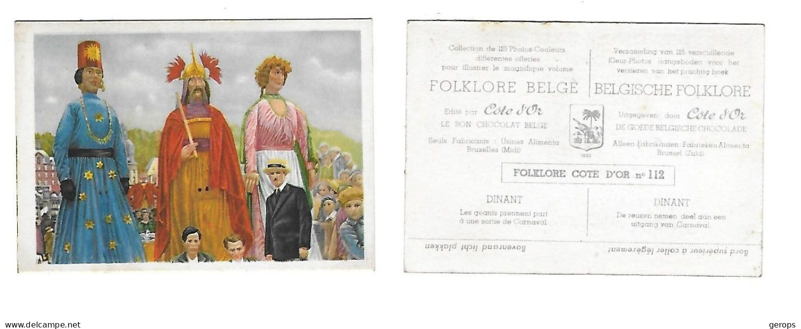 75a Cote D'Or Belgische Folklore  Nr 112 - Côte D'Or