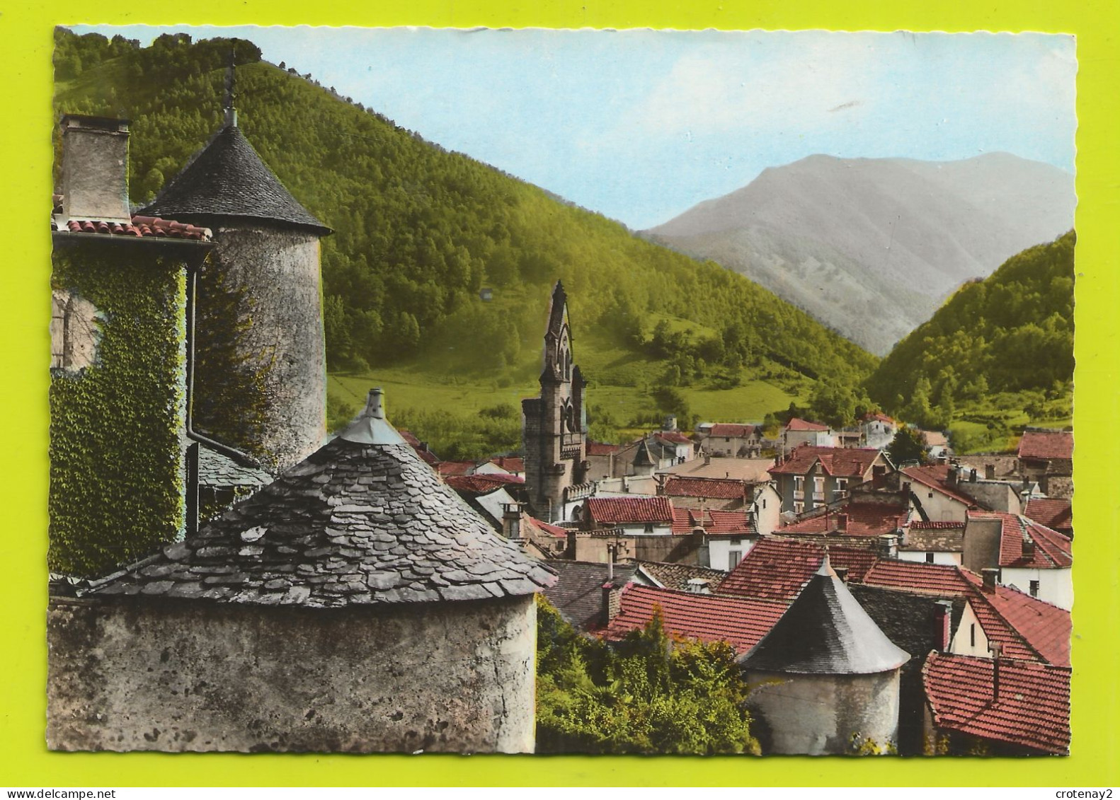 09 SEIX Vers Oust Vue Du Village Depuis Le Château En 1973 - Oust