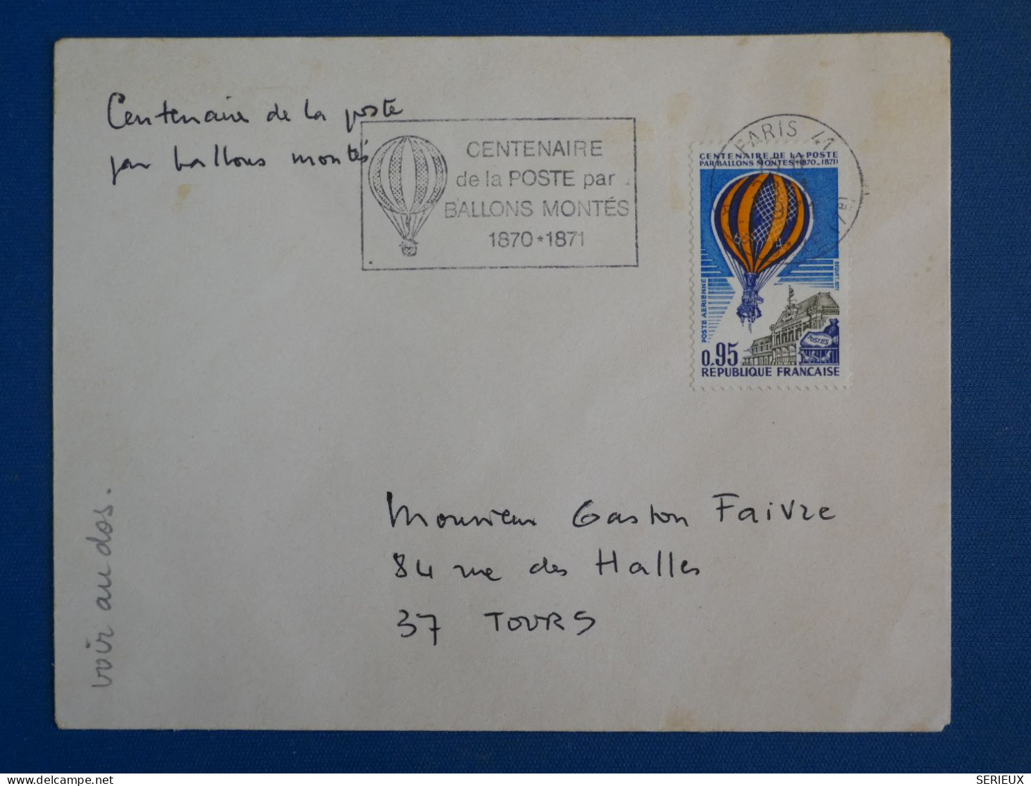 DB23 FRANCE BELLE LETTRE PRIVEE1971 CENTENAIRE BALLONS MONTéS 1871 + ++AFFR INTERESSANT++ - 1960-.... Cartas & Documentos