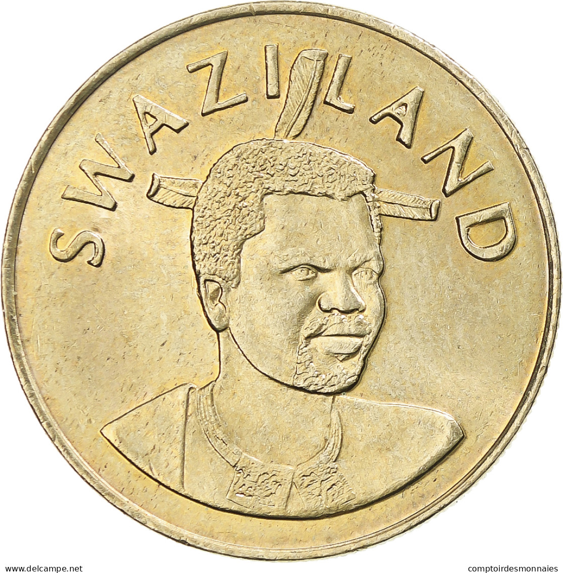 Eswatini, King Msawati III, 5 Emalangeni, 1999, British Royal Mint, Laiton, SPL - Swasiland