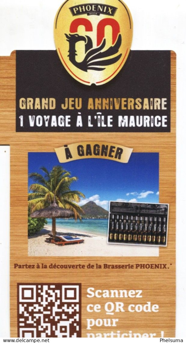 RARE - De La REUNION - Balise De Produit / 60eme Anniversaire Bière Mauricienne PHOENIX  Recto Verso - Affiches