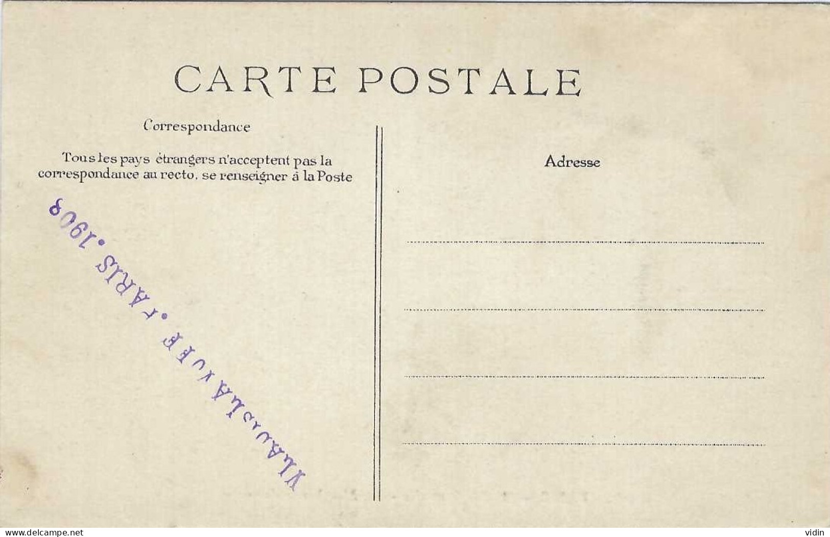 PARIS Rare Carte 1908 HALLES CENTRALES MARCHANDE DE SOUPE - Halles