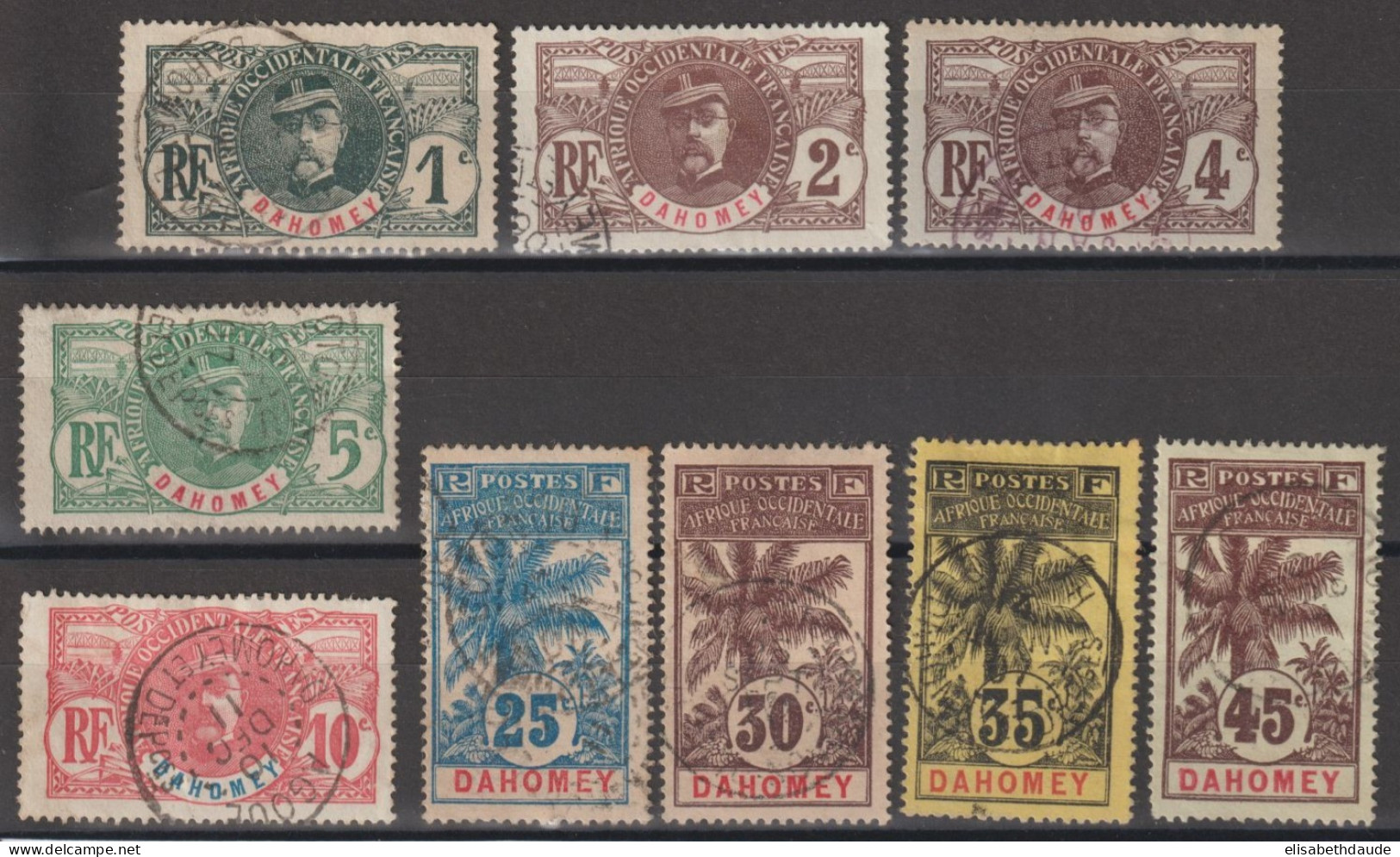 DAHOMEY - 1906 - FAIDHERBE/PALMIER - SERIE INCOMPLETE YVERT N°18/22+24/27 OBLITERES - COTE = 120 EUR. - PORT GRATUIT ! - Used Stamps