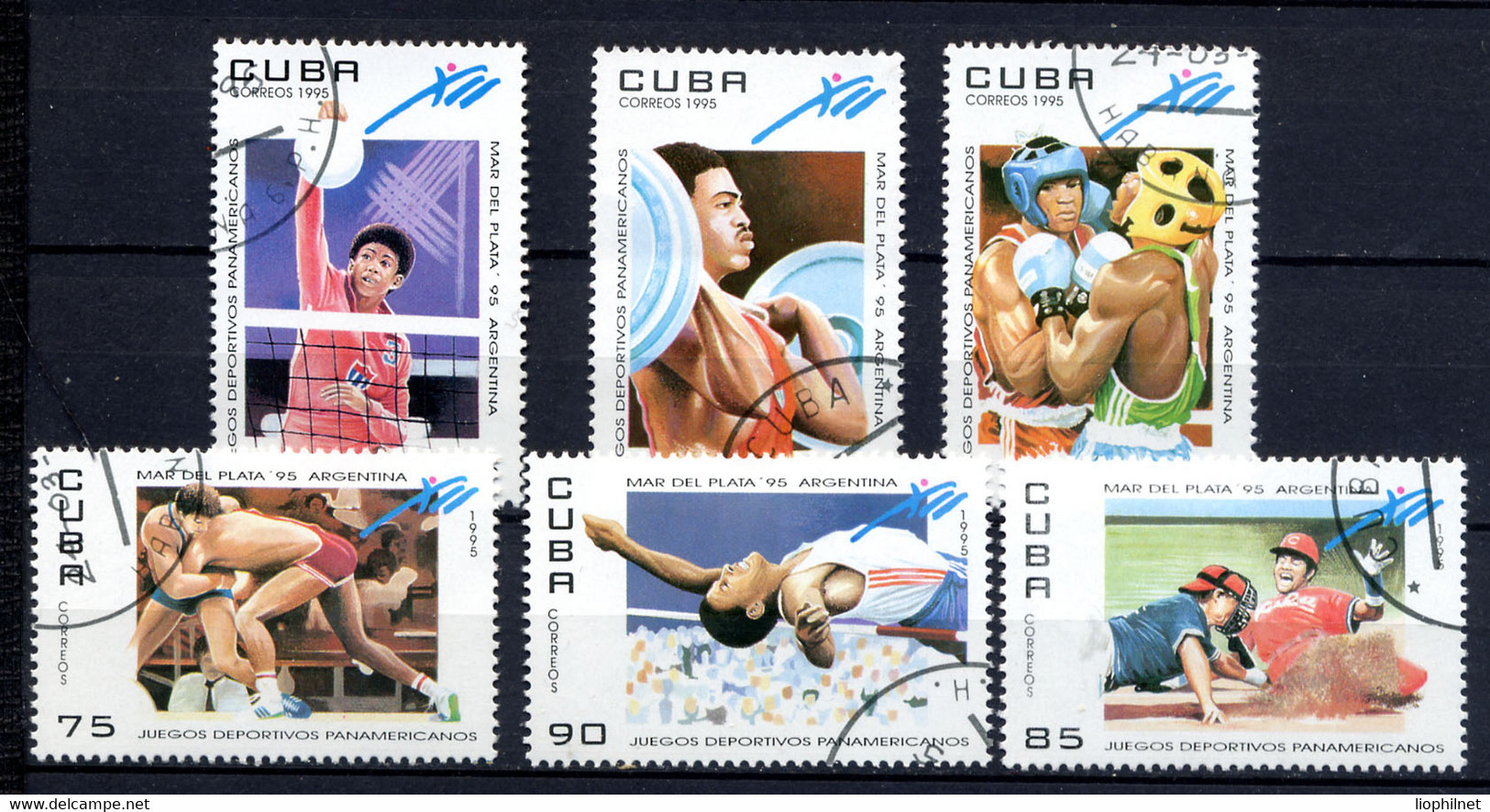 CUBA 1995, Yv. 3422/7, XIIe Jeux Panaméricains, 5 Valeurs Oblitérés / Used. R839 - Used Stamps