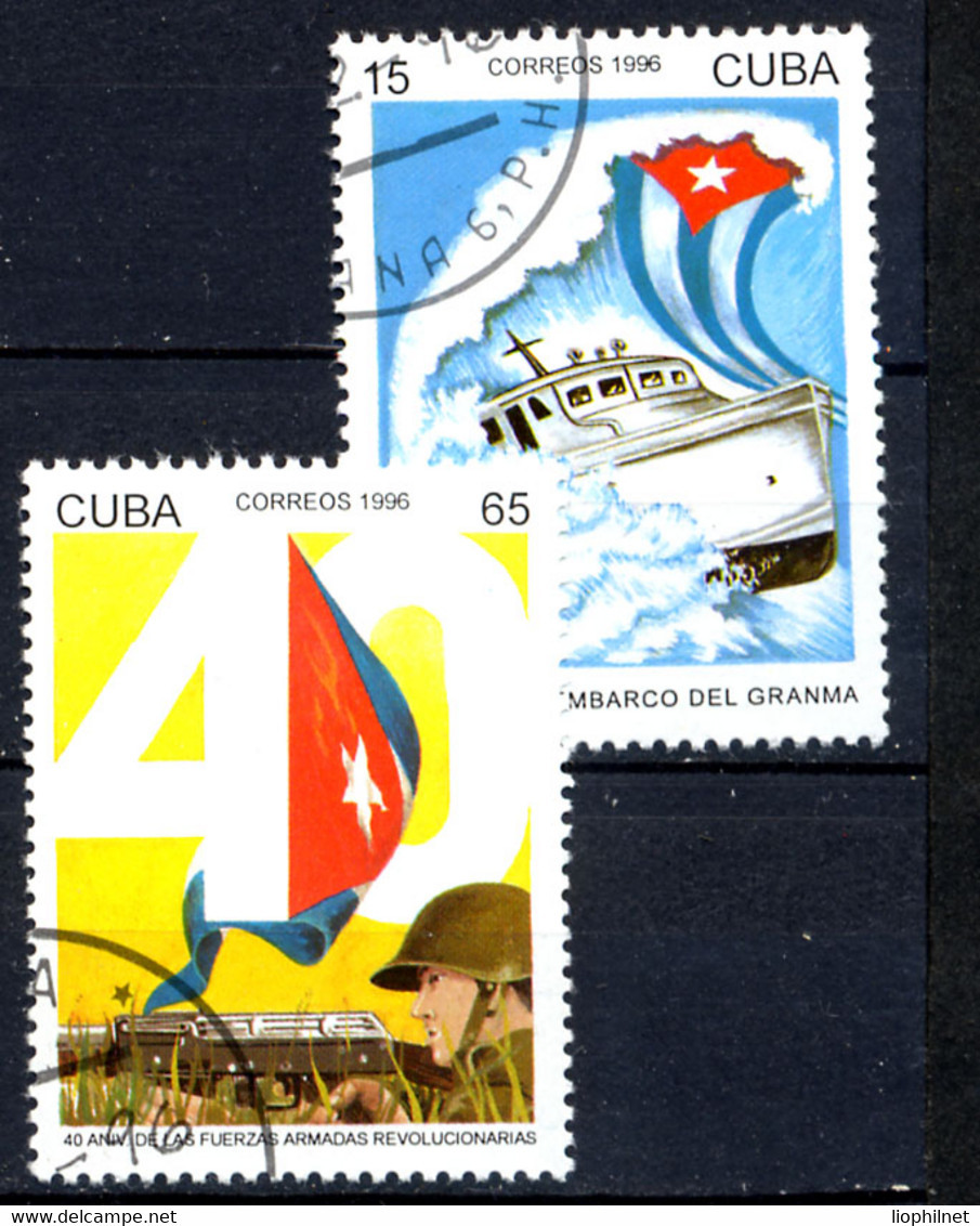 CUBA 1996, Yv. 3571/2, Débarquement Du "Gramma", Forces Armées, 2 Valeurs Oblitérés / Used. R942 - Oblitérés