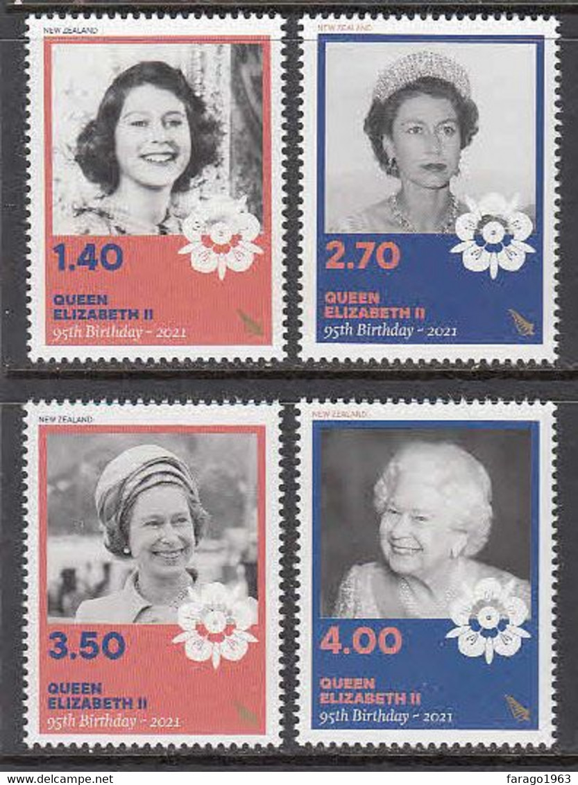 2021 New Zealand QEII Queen Elizabeth Birthday Complete Set Of 4 MNH @ BELOW Face Value - Nuovi
