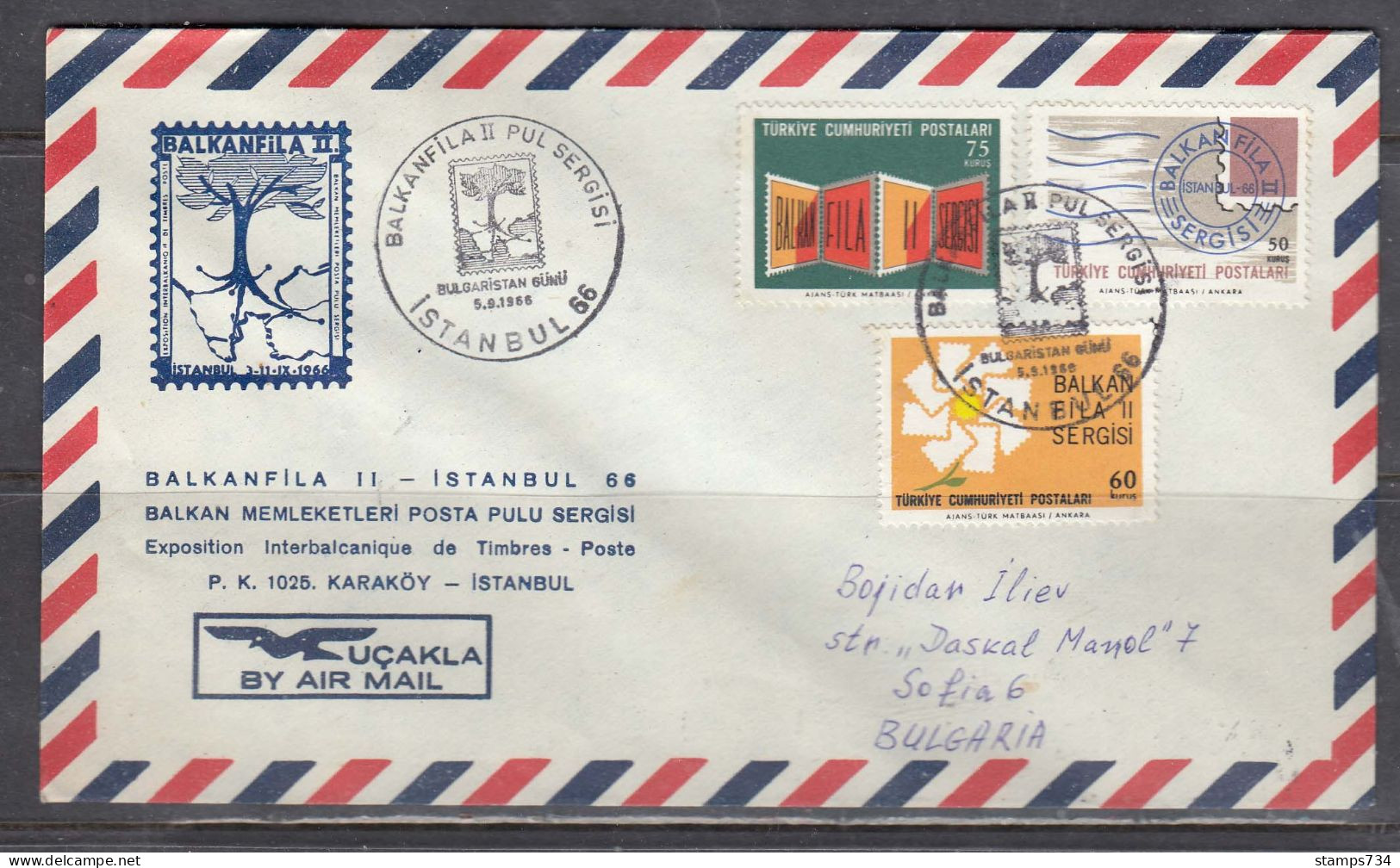 Turkey 1966/5 - Stamp Exhibition BALKANFILA II, Letter With Spec. Cancelation, Travel To Sofia - Cartas & Documentos