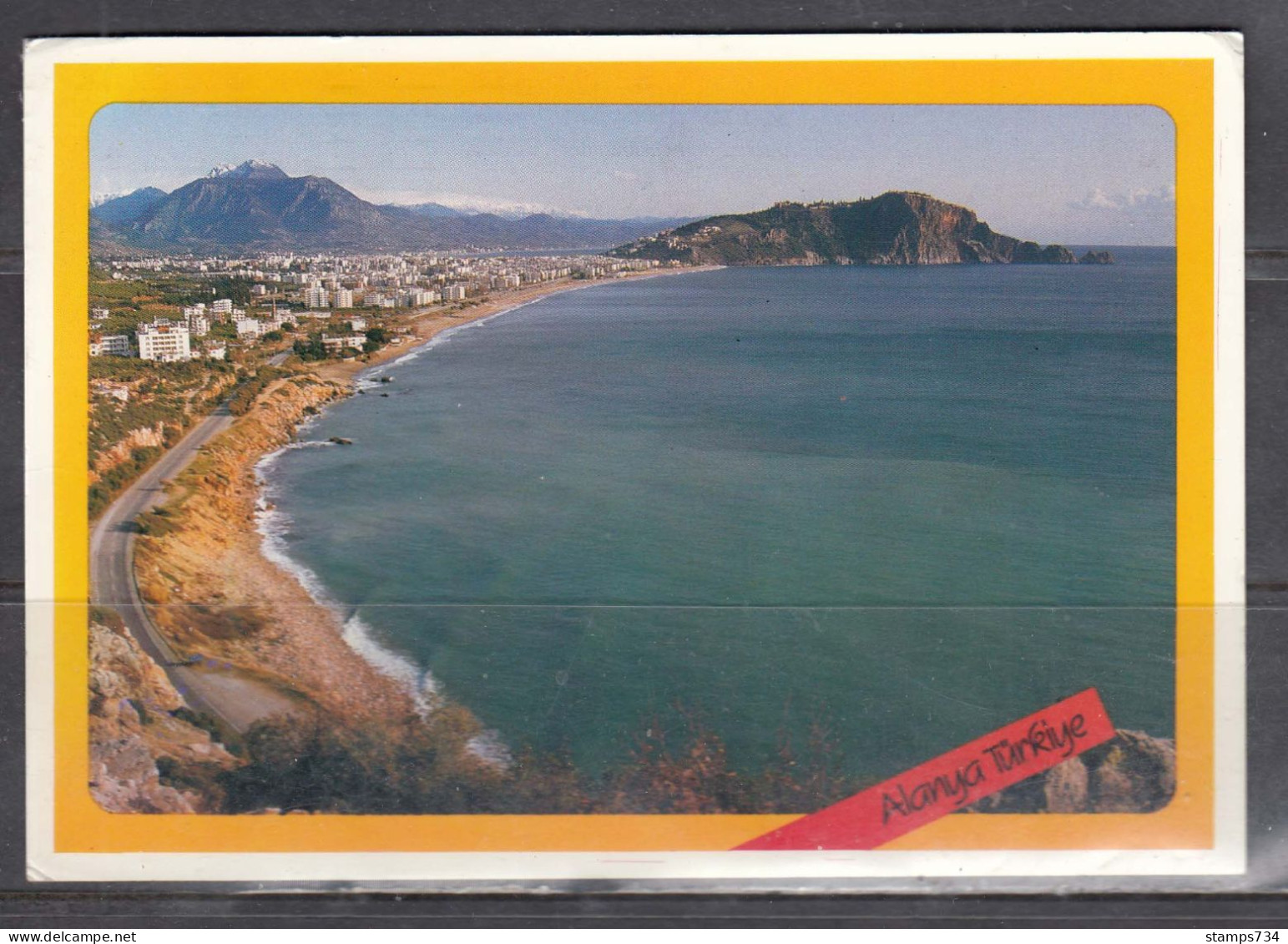 Turkey 1994/8 - 13000 Liri, Post Card, View From Alanya, Travel To Sofia (2 Scan) - Storia Postale