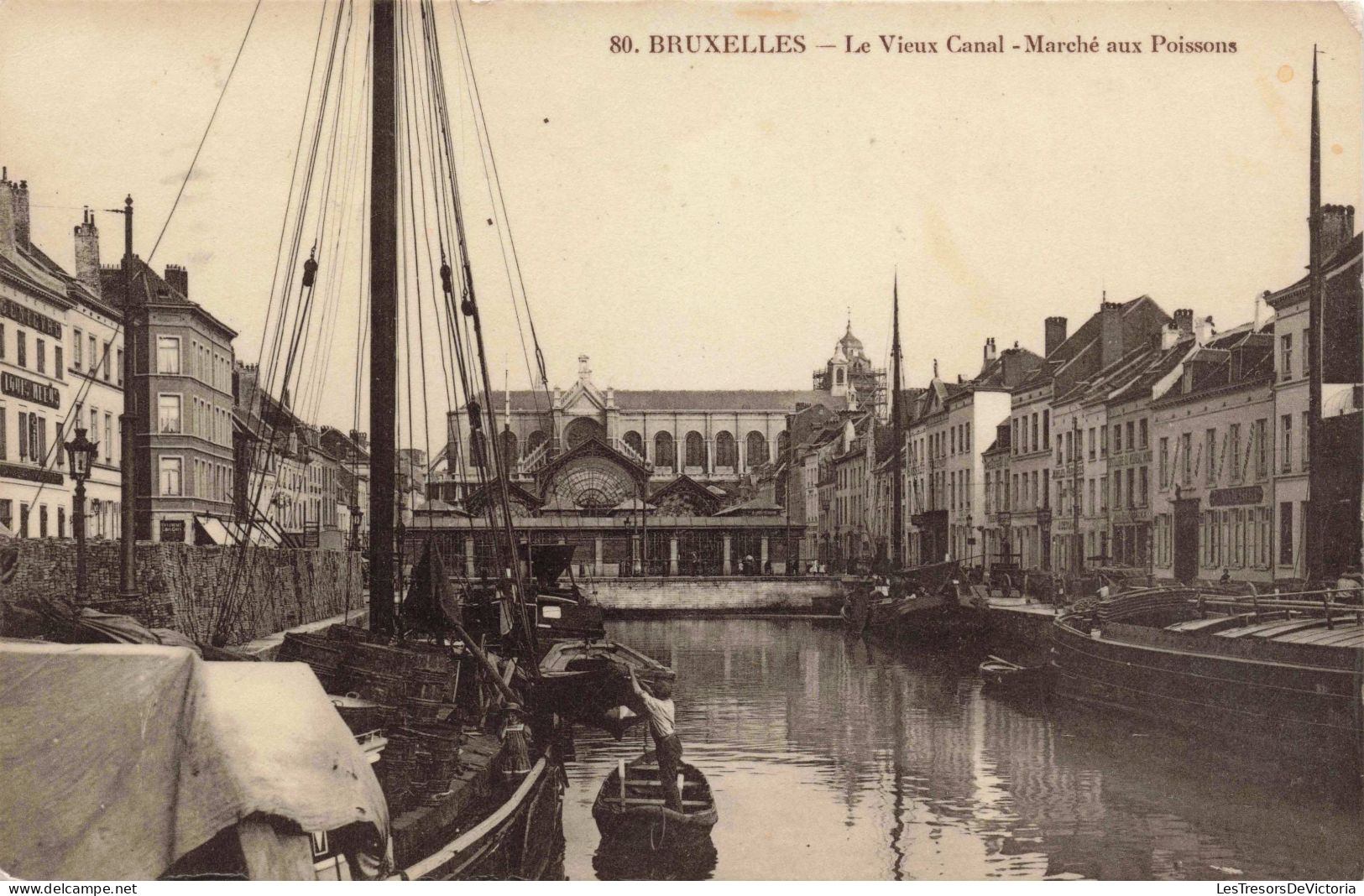 BELGIQUE - Bruxelles - Le Vieux Canal - Marché Aux Poissons - Carte Postale Ancienne - Places, Squares