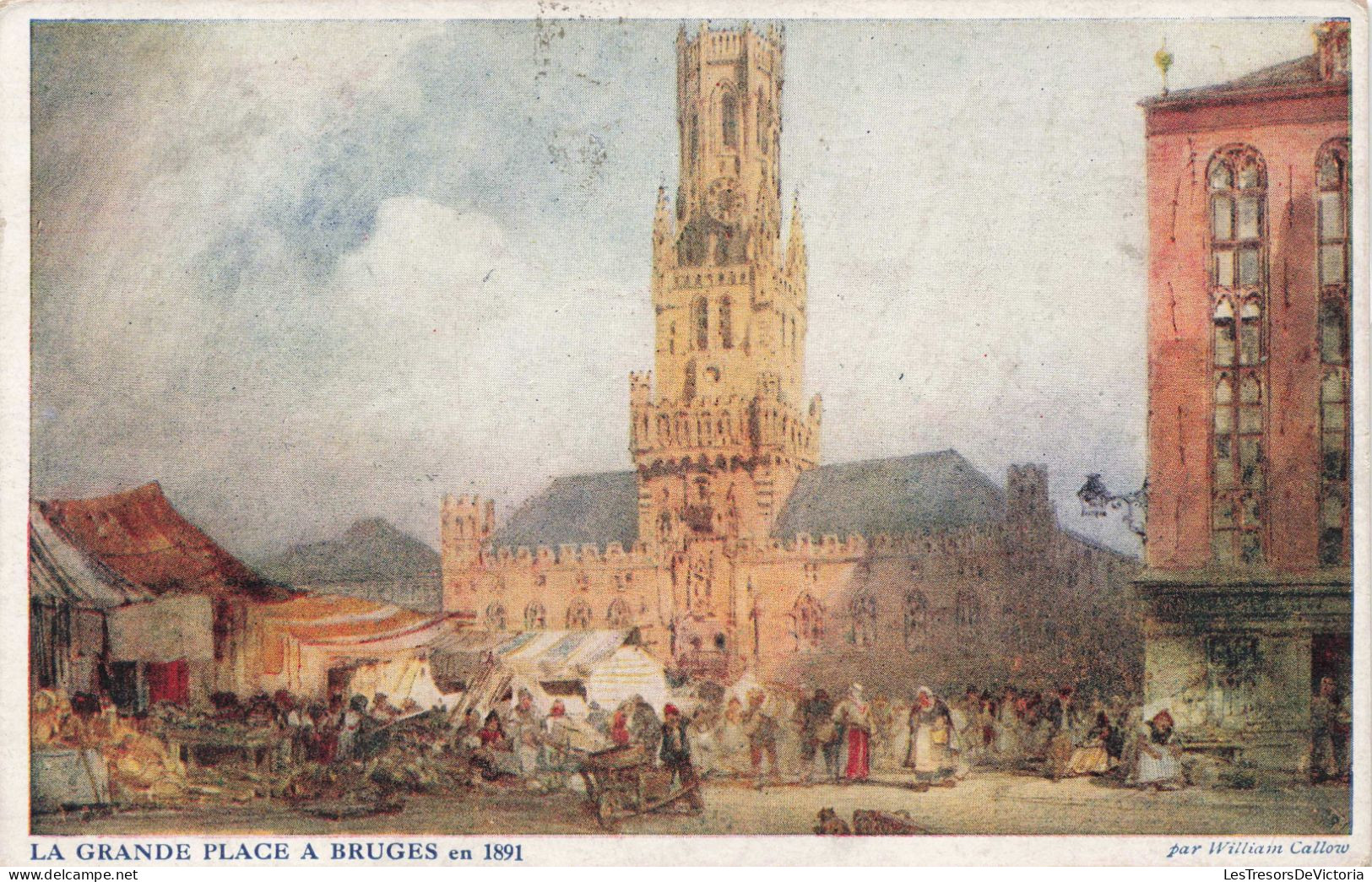 BELGIQUE - Brugges - La Grande Place - Colorisé - Animé - Carte Postale Ancienne - Autres & Non Classés