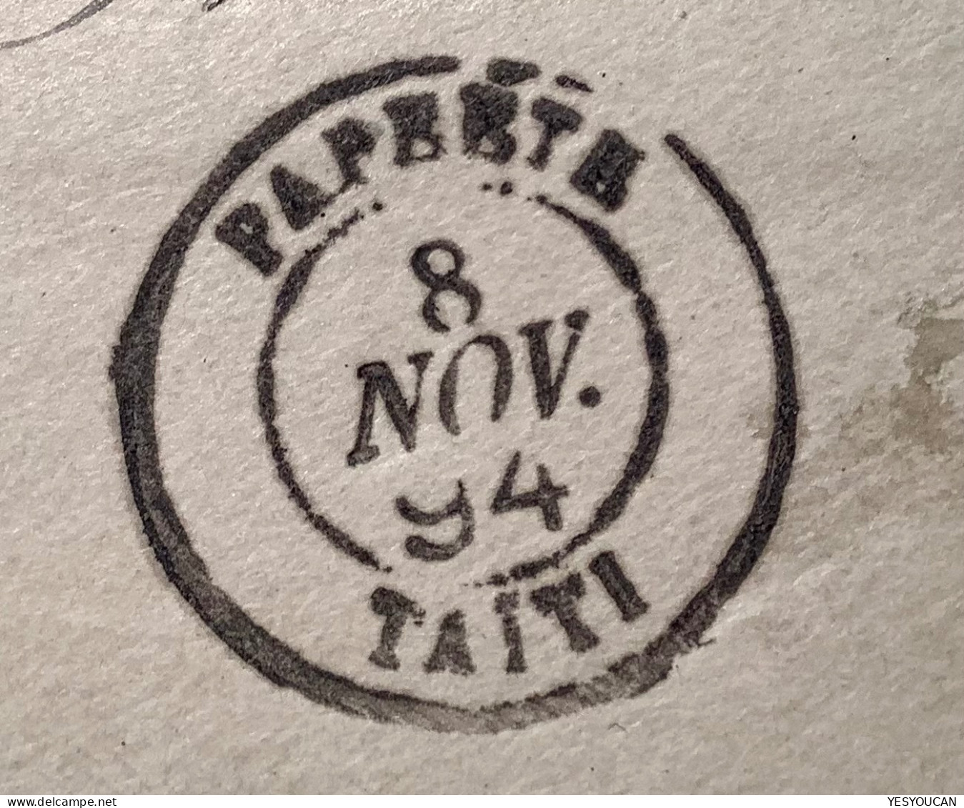 Tahiti YT 14 RARE FAUX DE CARION Pour Tromper Collectionneurs Et Poste ! Cad Authentique PAPEETE 1894 (forgery - Usados