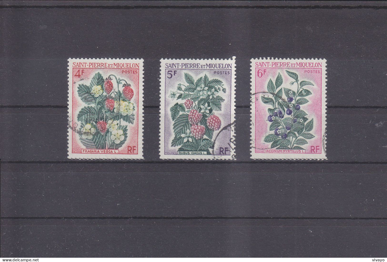 ST. PIERRE & MIQUELON - O / FINE CANCELLED - 1970 - FLOWERS & FRUITS - Yv. 402/4   Mi. 456/8 - Used Stamps