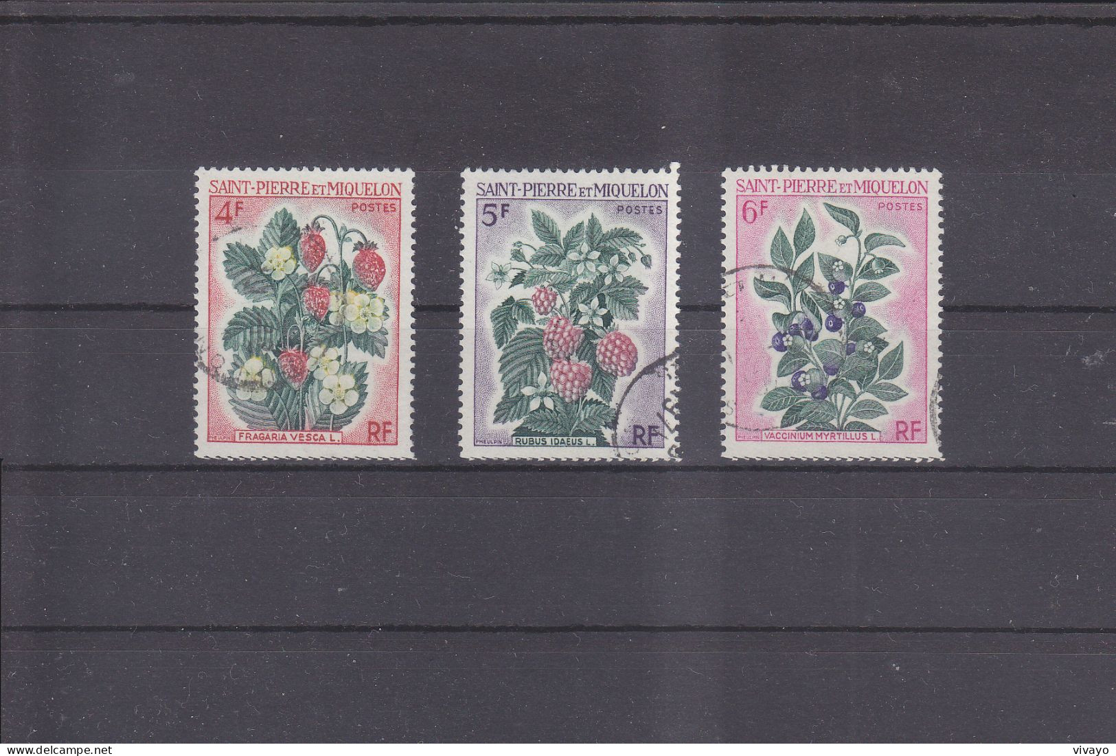 ST. PIERRE & MIQUELON - O / FINE CANCELLED - 1970 - FLOWERS & FRUITS - Yv. 402/4   Mi. 456/8 - Usados