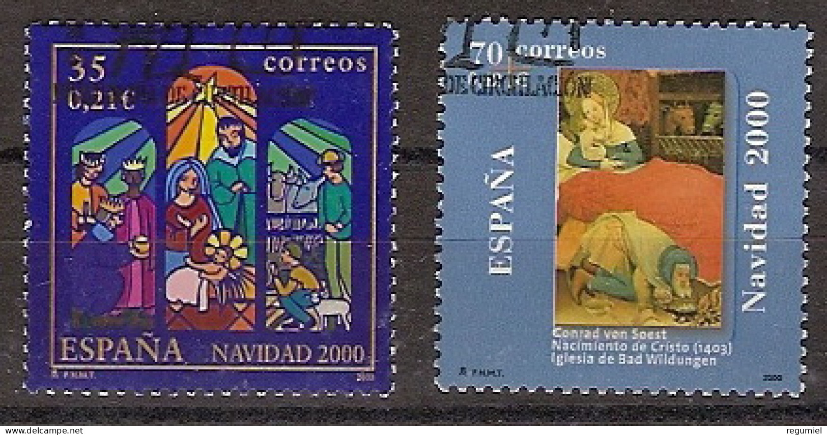 España U 3769/3770 (o) Navidad. 2000 - Used Stamps
