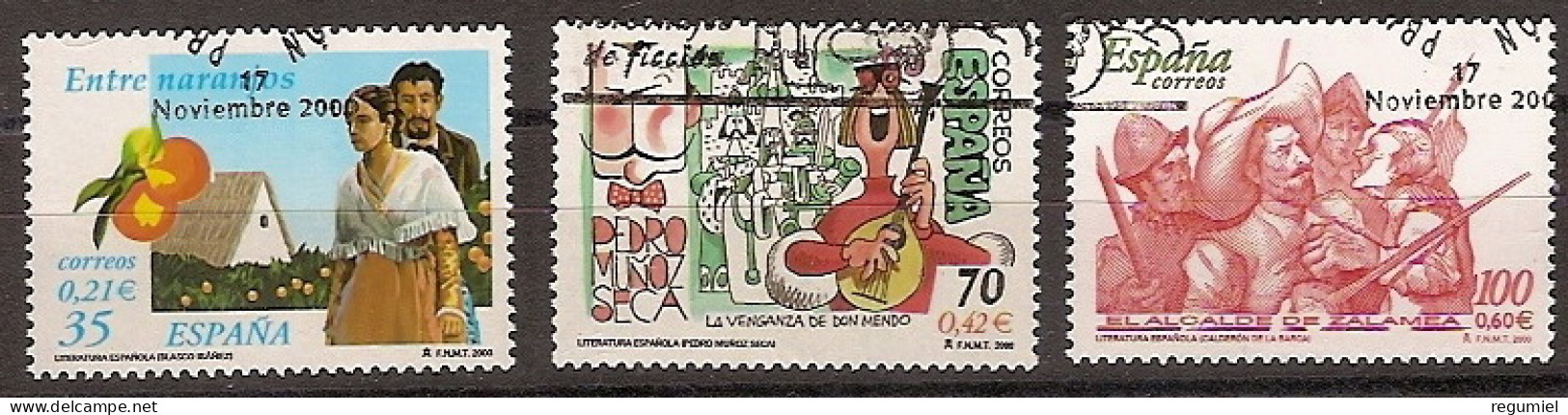 España U 3772/3774 (o) Personajes. Literatura. 2000 - Used Stamps