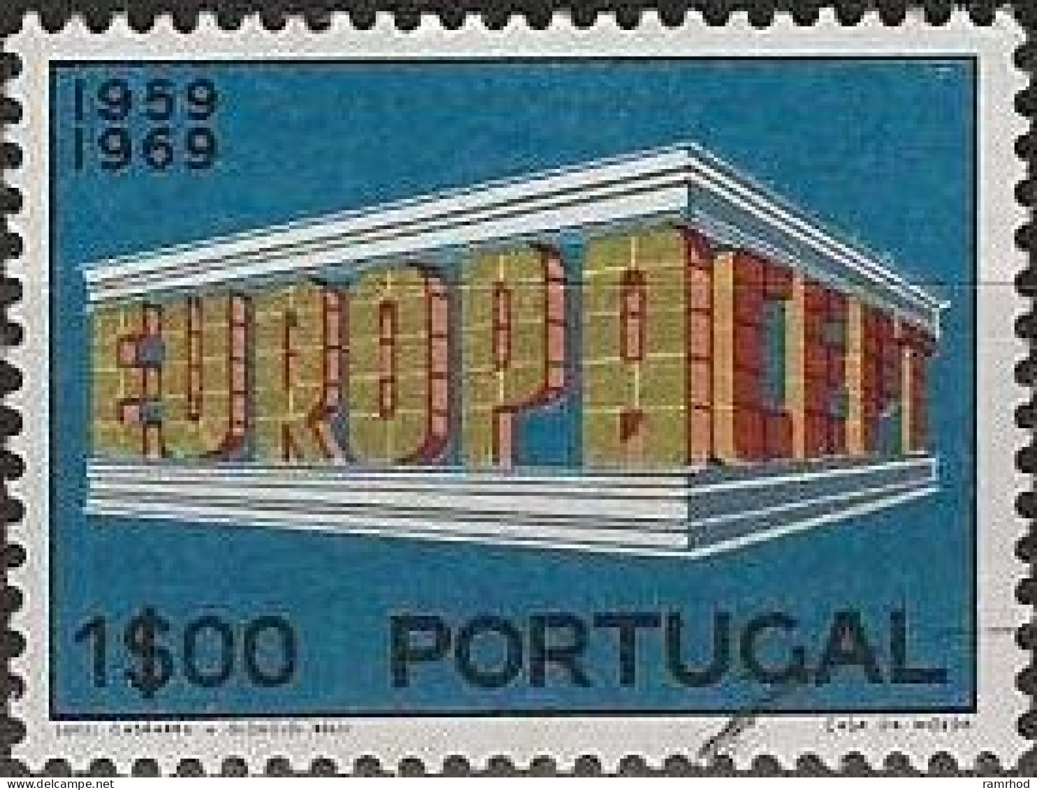 PORTUGAL 1969 Europa - 1e - Colonnade FU - Oblitérés