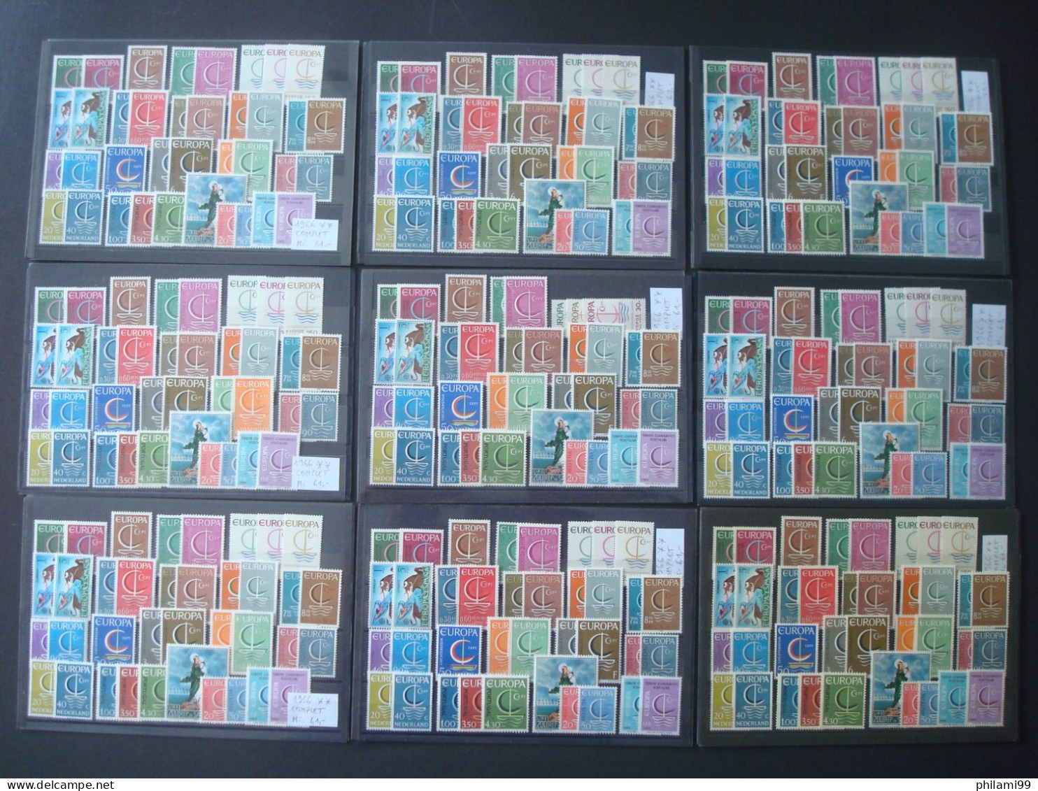 EUROPA 1966 MNH** (9x) COMPLETE YEAR / COT. Mi. 9x61 = 549 € / 1 SCAN - Collections (sans Albums)